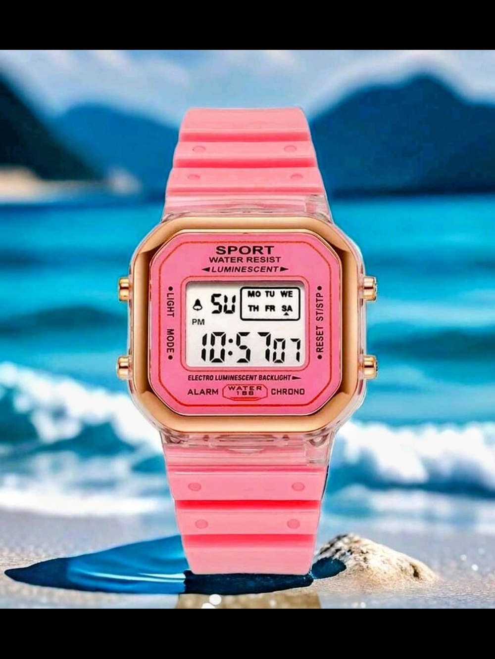 NWOT Pink Sport Digital Watch - Luminescent Display